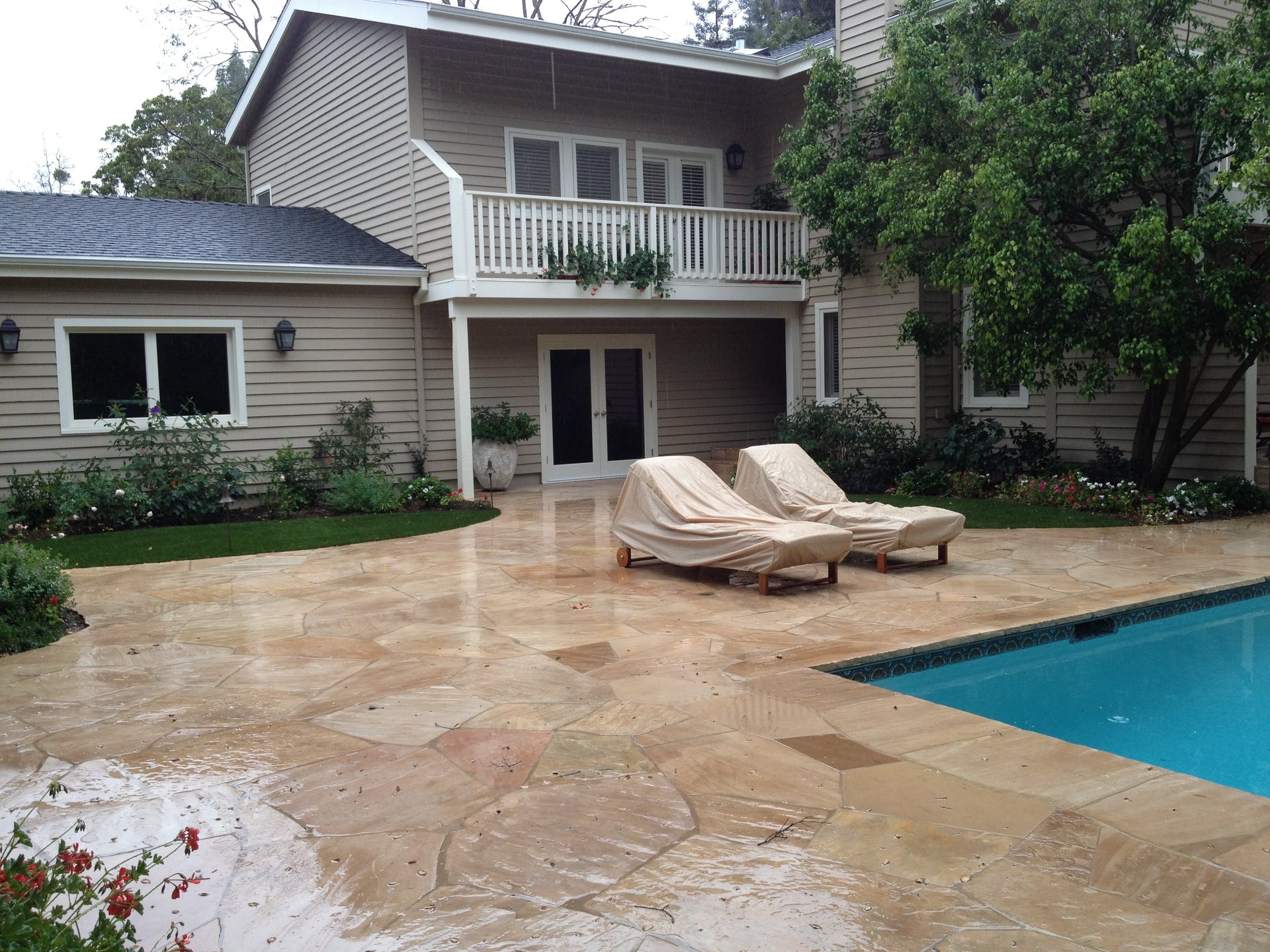 A traditional Bel Air home with its new pool and guest house