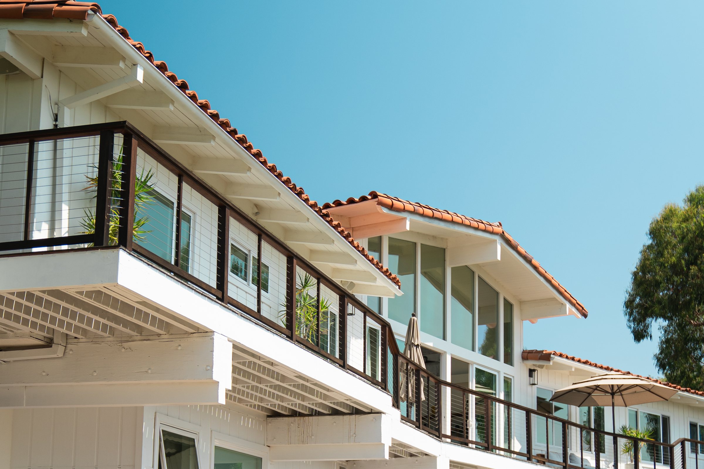 Pacific Palisades hillside home, the decks and the balconies
